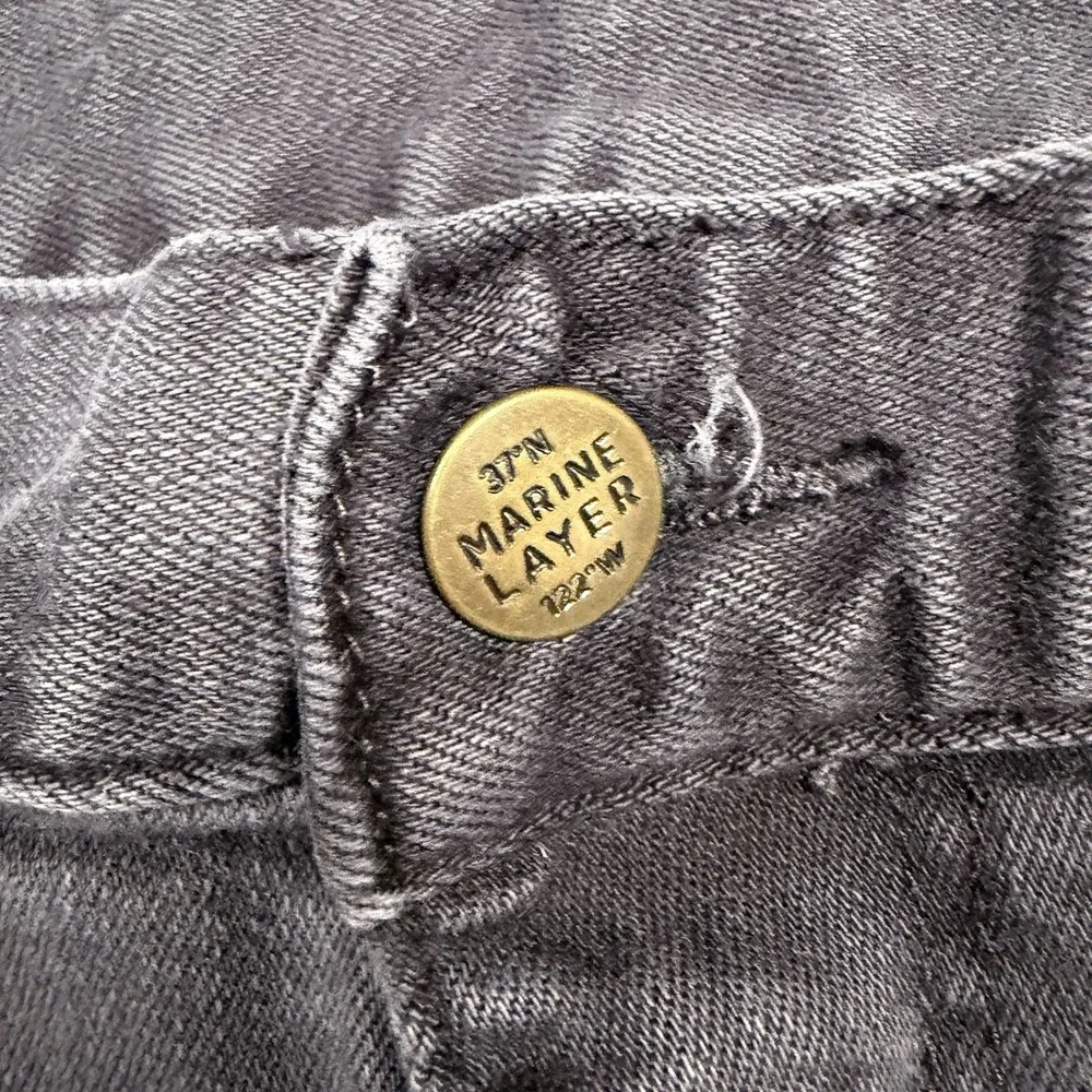 Marine Layer Pants Mens 34x32 5 Pocket Slim Straight Twill Casual Dark Gray